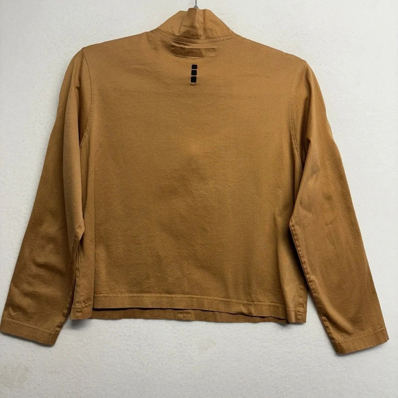 Jamie Sadock Pullover Sweater Cropped Brown Tan Button Sleeve Detail S - Picture 2 of 8